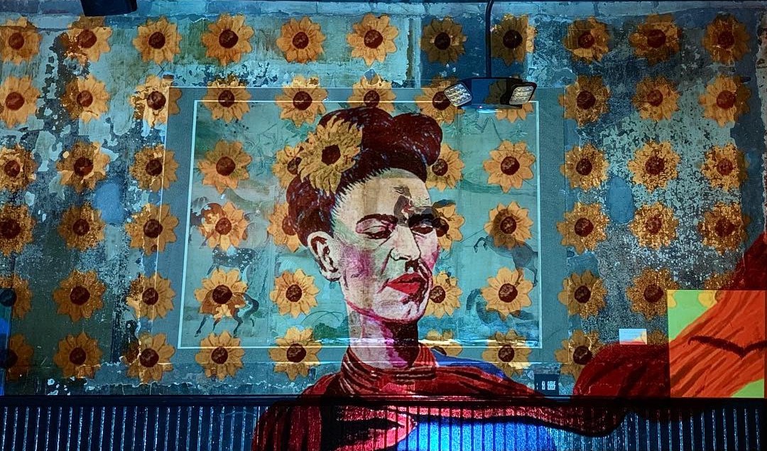 Sunflowers Projection for Night of 1000 Fridas