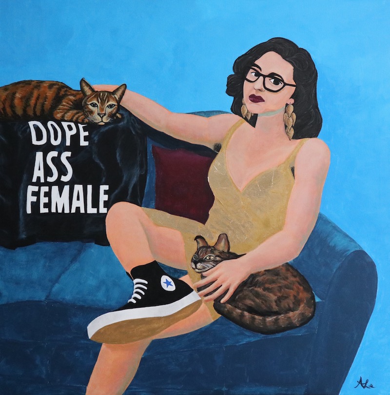 Dope Ass Female 36x36" Acrylic on stretched canvas