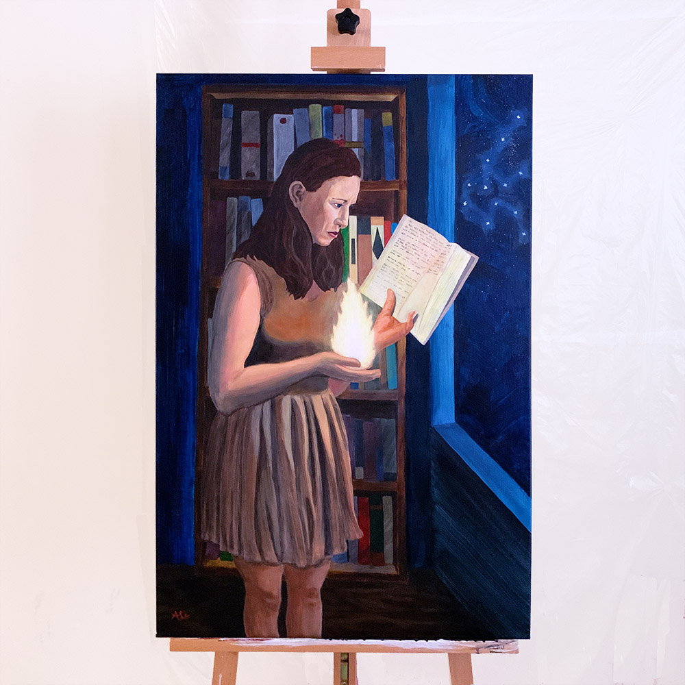 "The Midnight Read" painting by Anthony Le