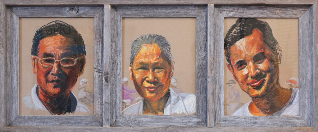 Unspoken Familiarity in an Orange Hiểu Triptych (2021)