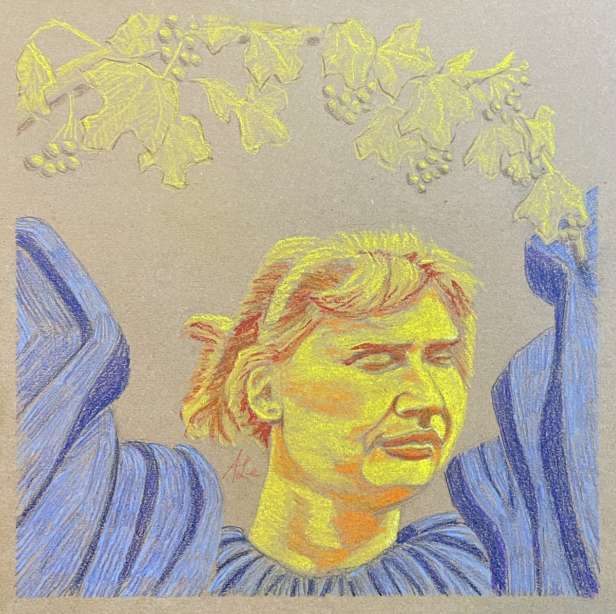 Alla Horska as Berehynia (2022) drawing