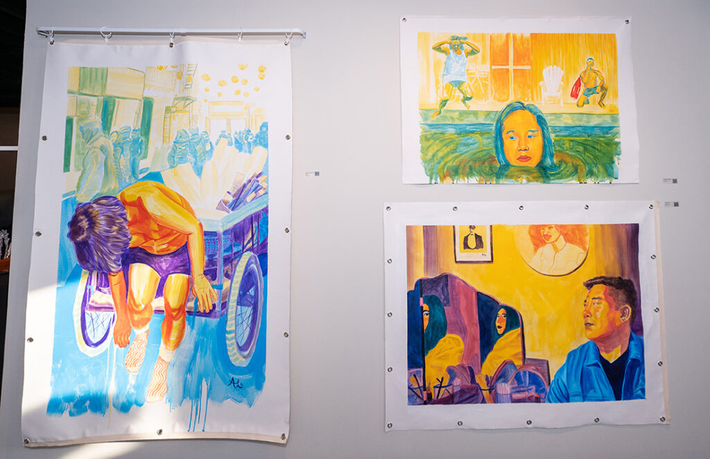Anthony Le's paintings at Legacy DC Gallery (2022) | Photo by Jerome Thomas