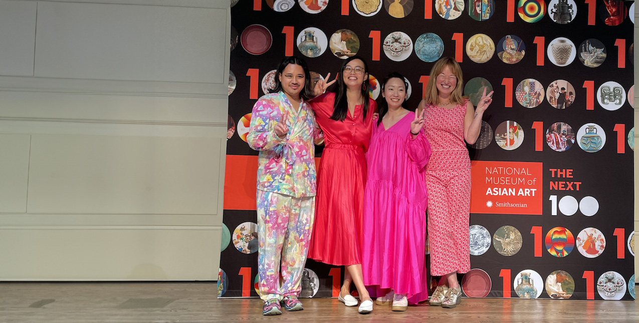 Left to right: Anthony Le, Xena Ni, Adele Kenworthy and Philippa Hughes speaking at Smithsonian National Museum of Asian Art, 2024