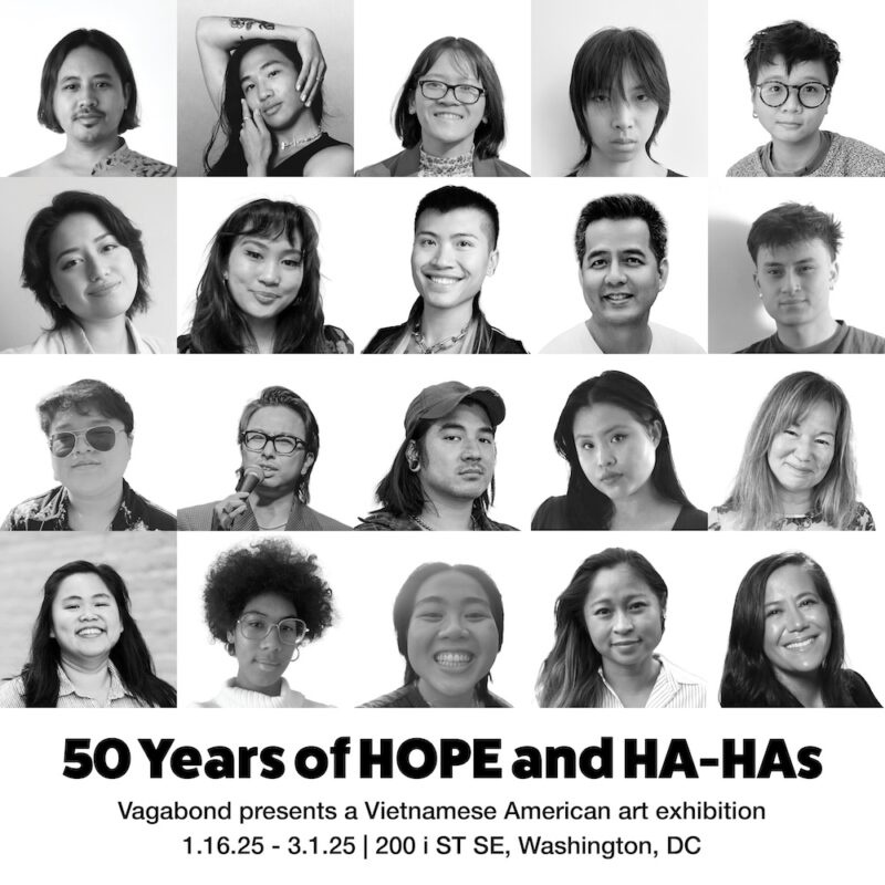 50 Years of HOPE and HA-HAs Vietnamese American Art Exhibition square graphic