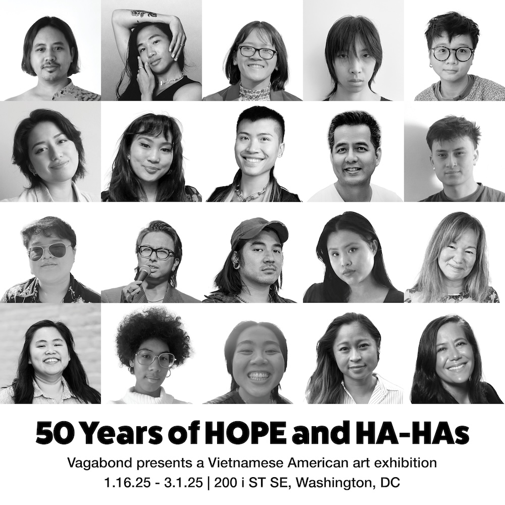 50 Years of HOPE and HA-HAs Vietnamese American Art Exhibition square graphic