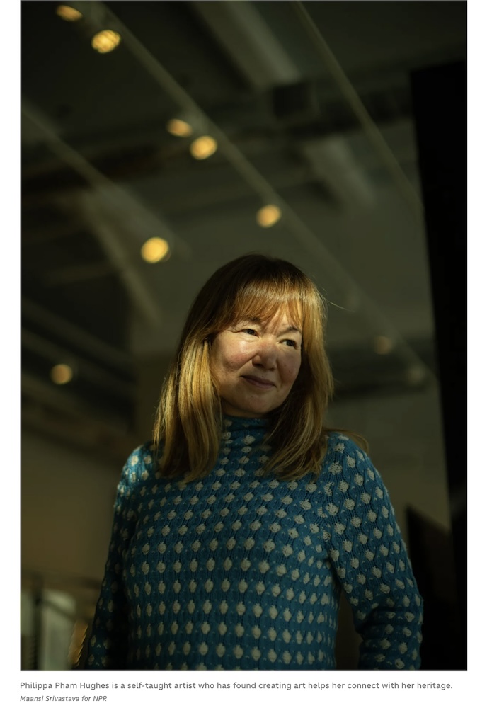 Philippa Pham Hughes is a self-taught artist who has found creating art helps her connect with her heritage. Photo by Maansi Srivastava for NPR