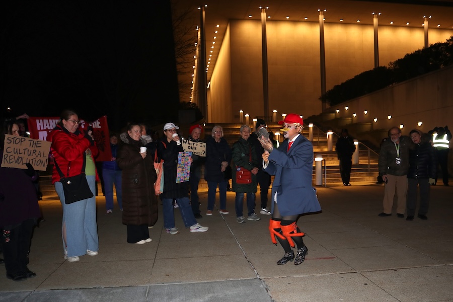 "Donald" performance in front of the Kennedy Center at Hands Off The Arts protest on March 6, 2026 | Photo by Ashley Jaye Williams