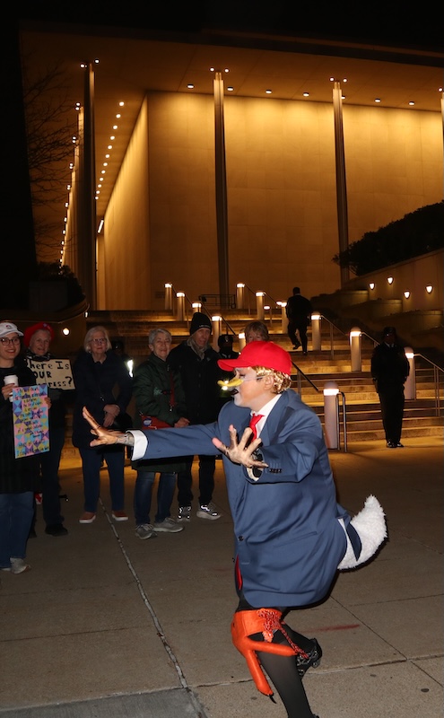"Donald" performance in front of the Kennedy Center at Hands Off The Arts protest on March 6, 2026 | Photo by Ashley Jaye Williams